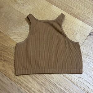 Ribbed High Neck Crop